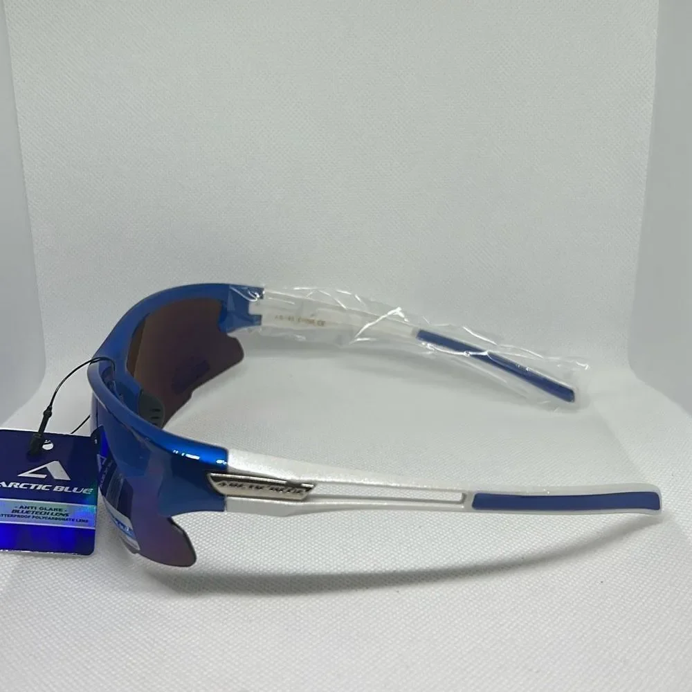 Arctic Blue Mirrored Semi Rimless Sunglasses